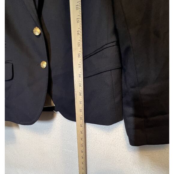 J Crew Womens Schoolboy Wool Blazer Sz 4 Navy 2 Button Classic Preppy Old Money - Picture 7 of 10